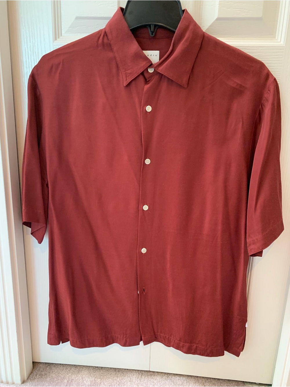 Sandro blood orange Cuban shirt